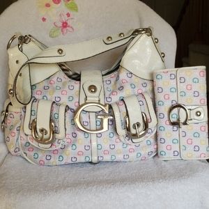 Guess multi color satchel FREE matching wallet!